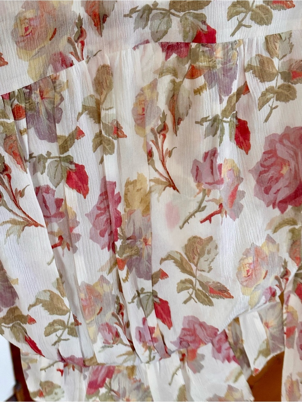 THE KOOPLES English Roses Floral Sheer Tie Front Silk Blouse NWT French Luxury - Picture 9 of 13
